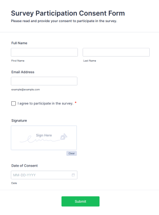 Survey Participation Consent Form Template