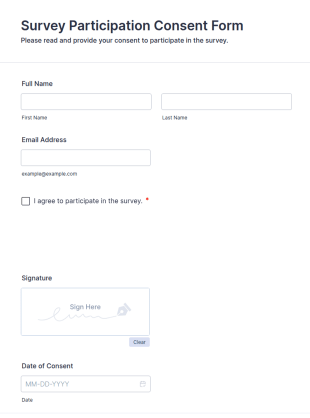 Survey Participation Consent Form Template