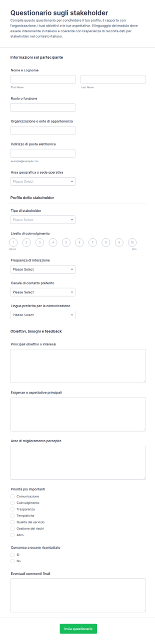 Survey Per I Portatori Di Interesse