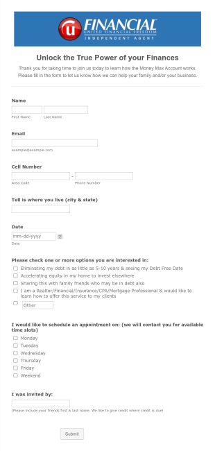 Survey Unlock Power Of Your Finances (no Restaurant Certificate) Form Template