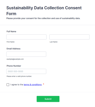 Sustainability Data Collection Consent Form Template