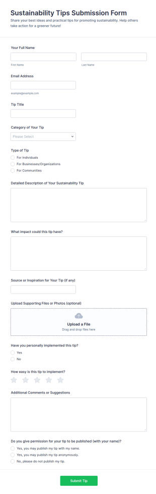 Sustainability Tips Submission Form 🌱✨
