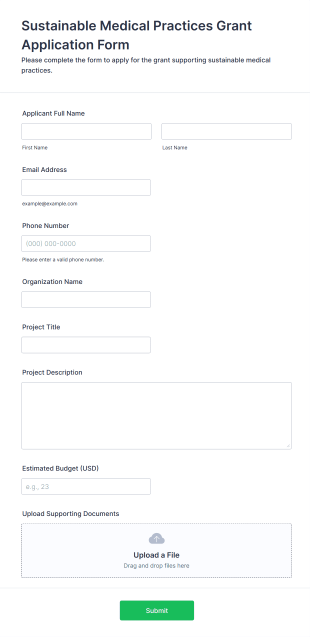 Sustainable Medical Practices Grant Application Form Template