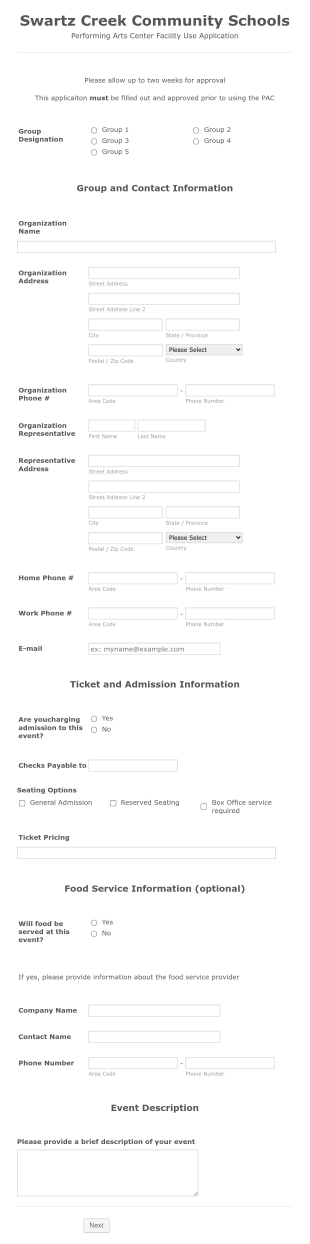 Swartz Creek Community Schools Form Template