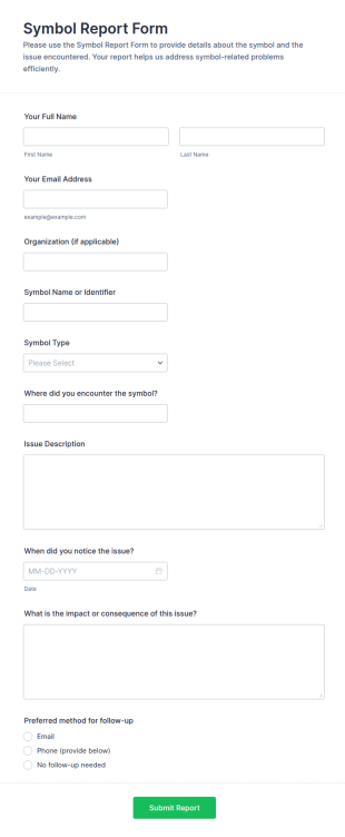 Symbol Report Form Template