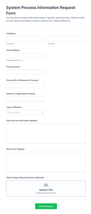 System Process Information Request Form Template