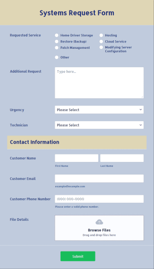 Systems Request Form Template