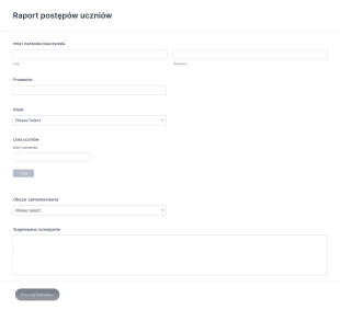 Szablon Raportu Postępów Uczniów Form Template