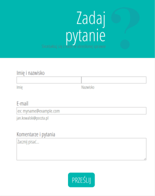 Szablon Zadaj Pytanie