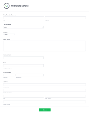 Szybki Formularz Dotacji Form Template