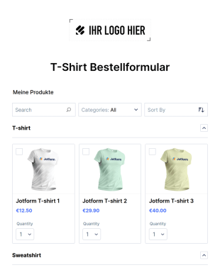 T Shirt Bestellformular