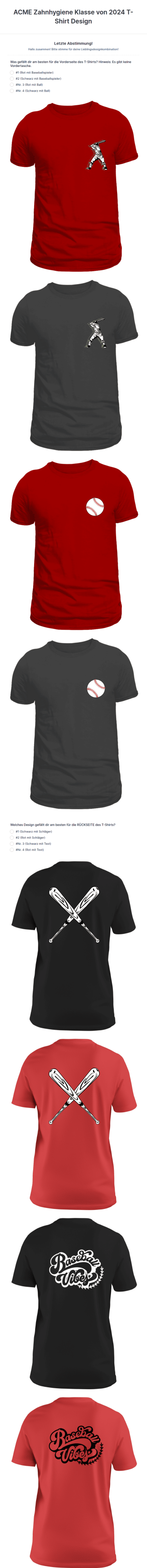 T Shirt Design Abstimmungsformular