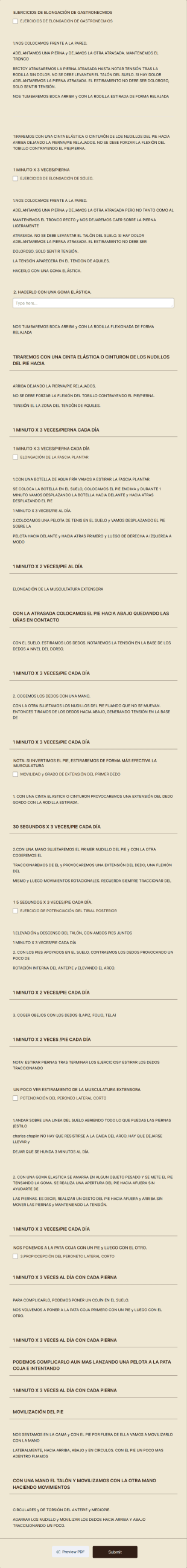 Tabla De Ejercicios