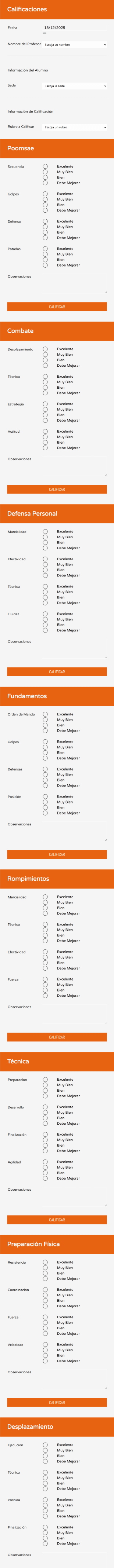 Taekido TCR Form Template