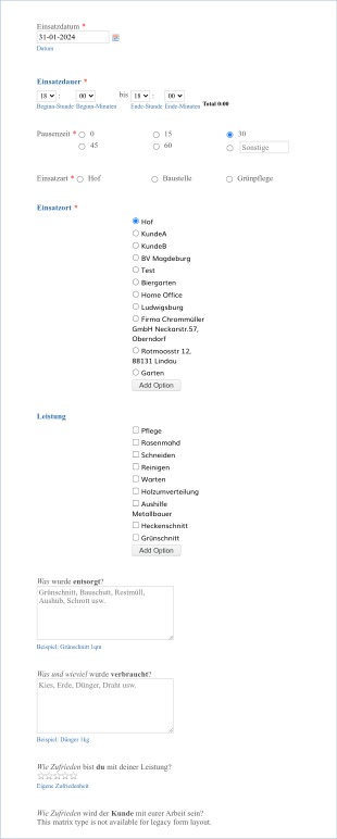 Tagesrapport Für Gartenbau Form Template
