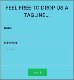 Tagline Contact Form Noise Theme