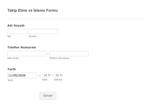 Takip Etme Ve İzleme Form Şablonu