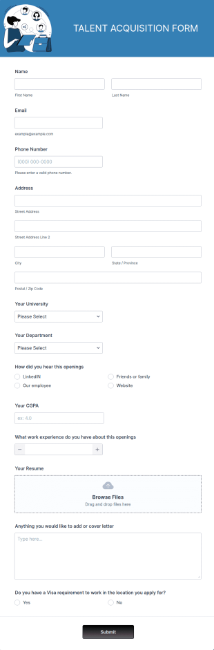 Talent Acquisition Form Template