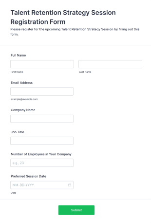 Talent Retention Strategy Session Registration Form Form Template