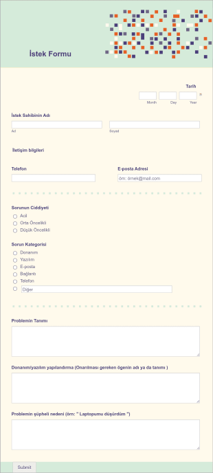 Talep Form Template