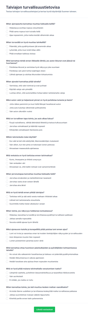 Talviajon Turvallisuusquiz