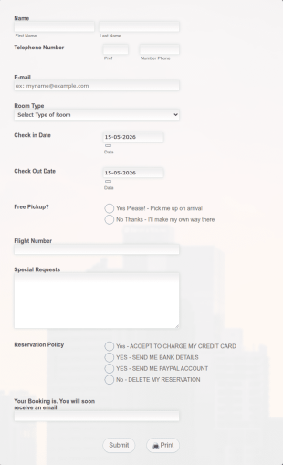 Tango Festival Booking Form Template