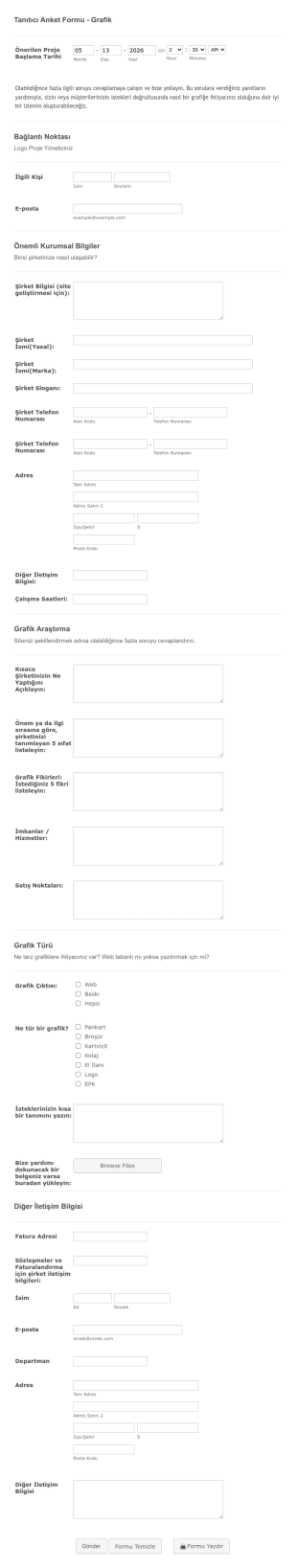Tanıtıcı Anket Formu Grafik Form Şablonu