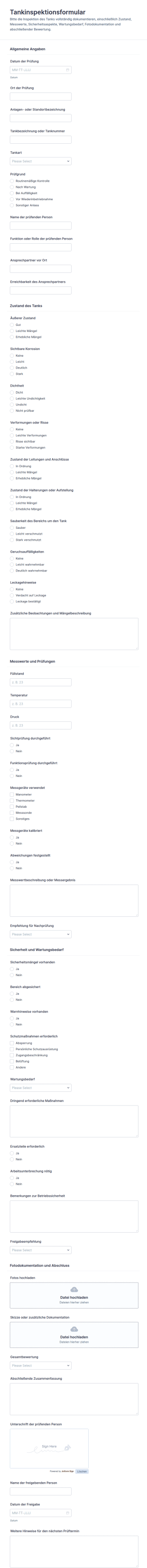 Tankinspektionsformular