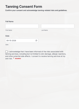 Tanning Consent Form Template