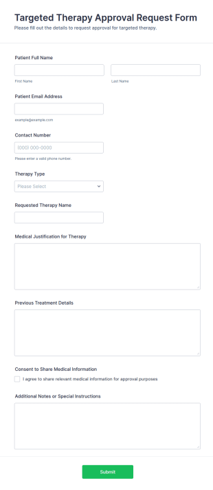 Targeted Therapy Approval Request Form Template