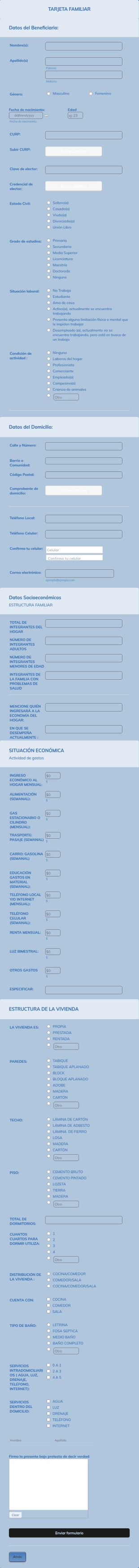 Tarjeta Familia