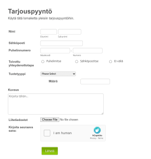 Tarjouspyyntö DH Form Template