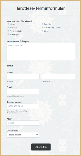 Tarotlese Terminformular