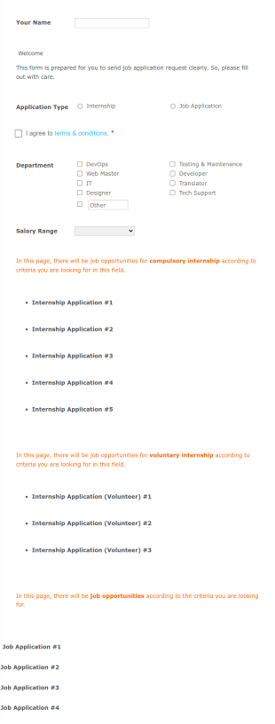 Task 1.2 Job Application Form Template