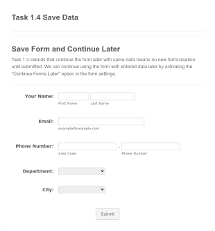 Task 1.4 Save Data Form Template