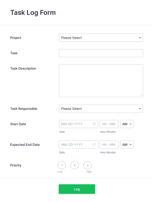 Task Log Form Template