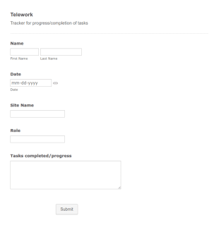 Task Progress Report Form Template