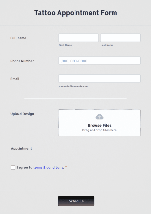 Tattoo Appointment Form Template