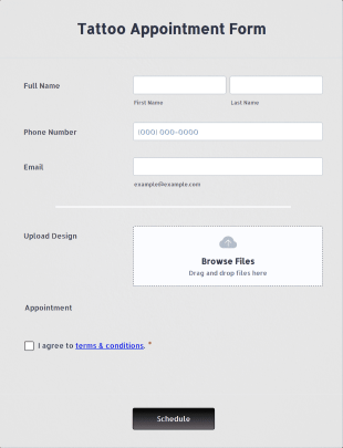 Tattoo Appointment Form Template
