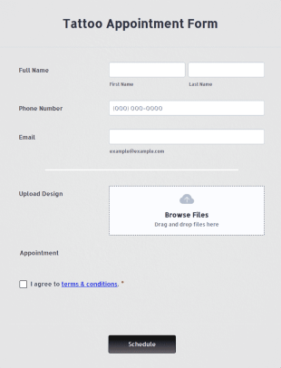 Tattoo Appointment Form Template