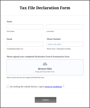 Tax File Declaration Form Template