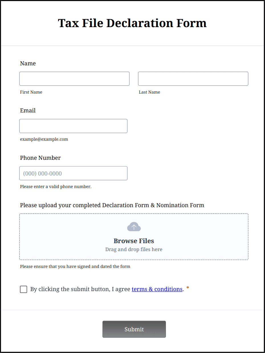Tax File Declaration Form Template | Jotform