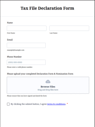 Tax File Declaration Form Template