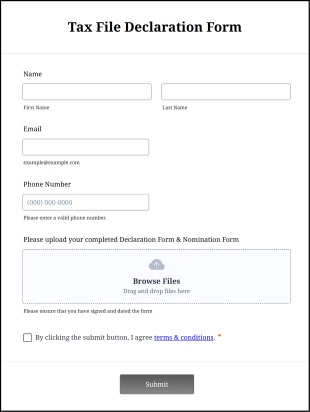 Tax File Declaration Form Template