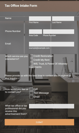 Tax Office Intake Form Template