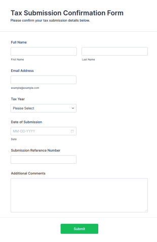 Tax Submission Confirmation Form Template