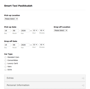 Taxi Order Form Template
