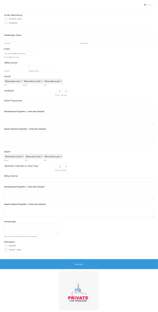 Taxi Service Form Template