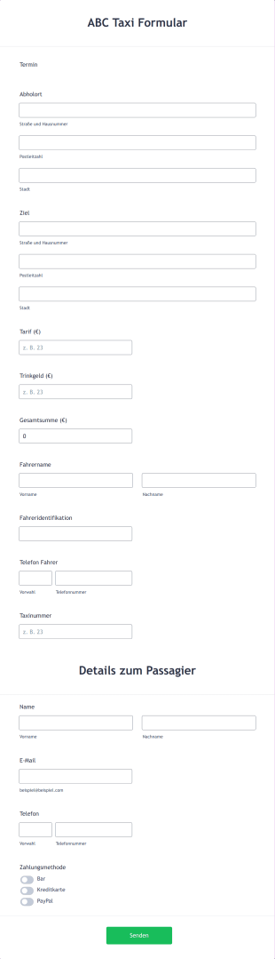 Taxiquittungen Erstellen