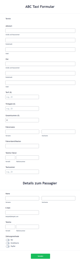 Taxiquittungen Erstellen
